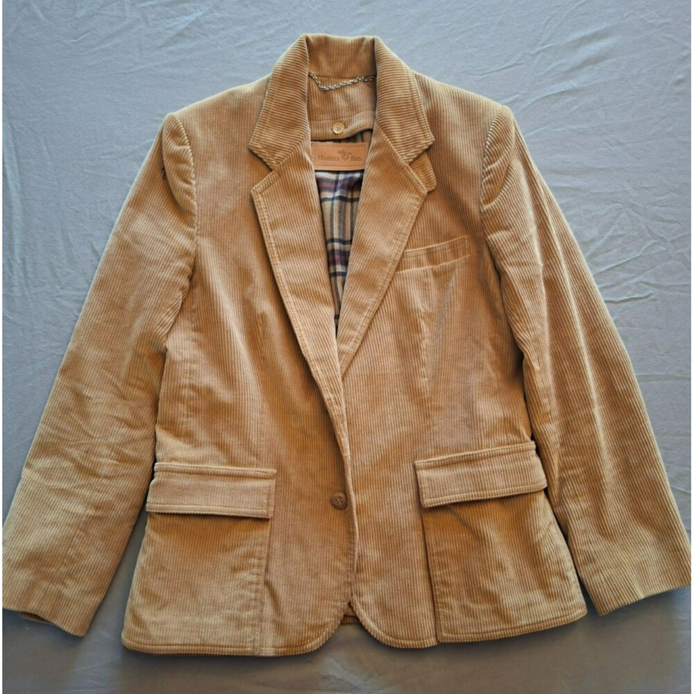 Vintage Hunters Run Corduroy Tan Blazer Jacket, Women's Size 11, Excellent Cond